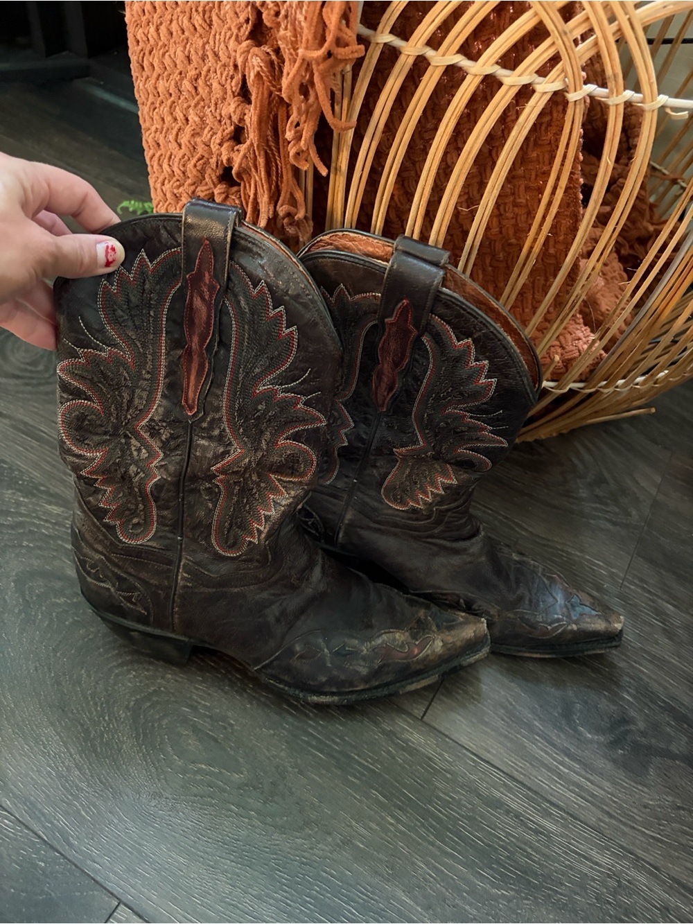 Dan Post Women's Brown Leather Western Cowboy Boots Size 9 .5
